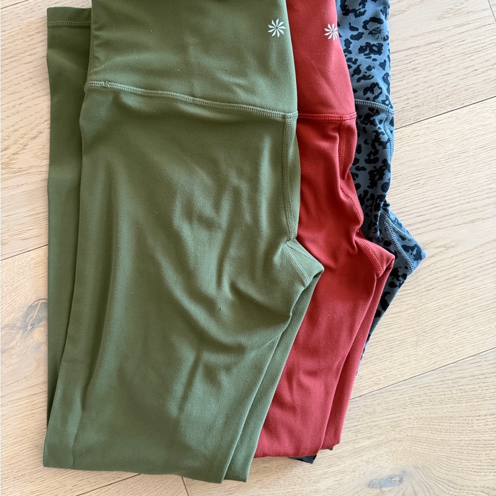 Athleta Women's Leggings in Olive, Rust, and Charcoal